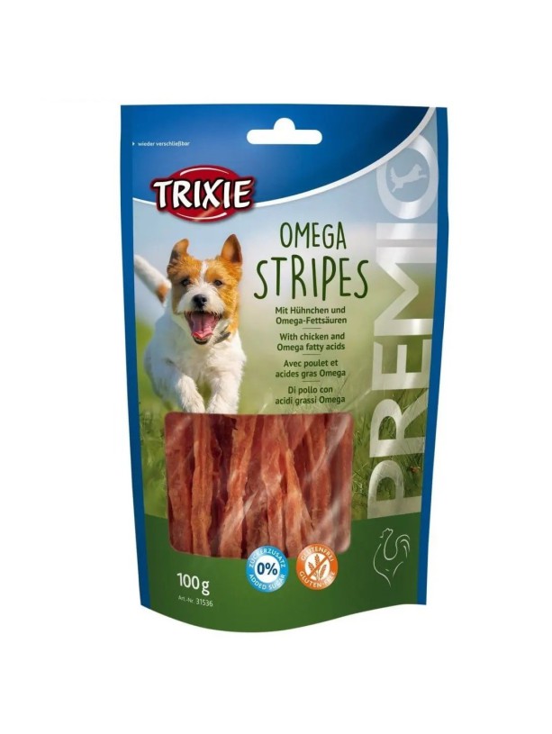 Ласощі для собак Trixie Premio Omega Stripes, з куркою, 100 г (31536)
