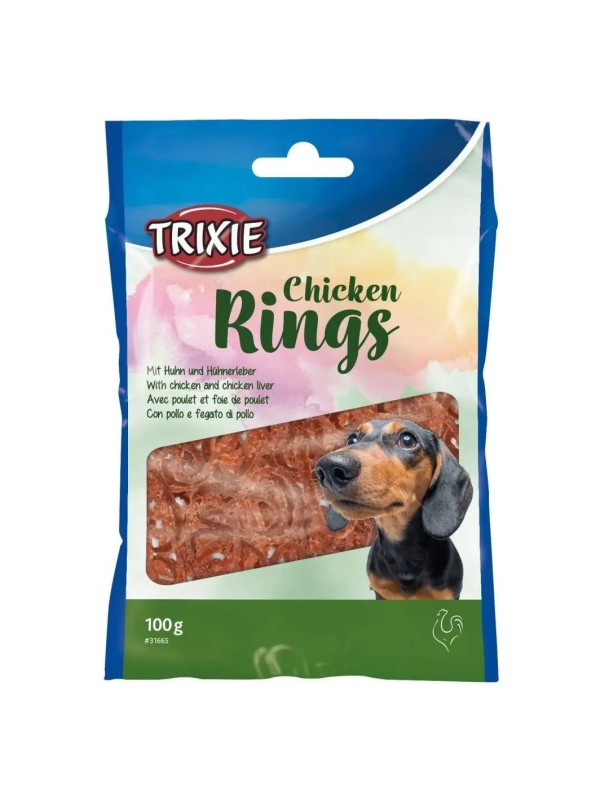 Ласощі для собак Trixie Chicken Rings, з куркою, 100 г (31665)