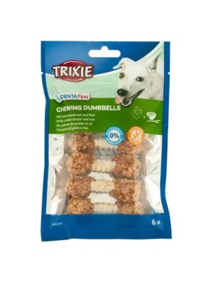 Жевательная гантель для собак Trixie Denta Fun, с мясом и рисом, 100г/6 шт. (31342)