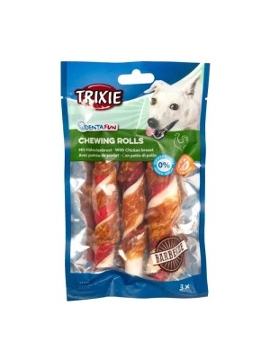 Лакомство для собак Trixie DENTAfun Палочка для чистки зубов, барбекю курица, 12 см, 3 шт., 105 г (31377)