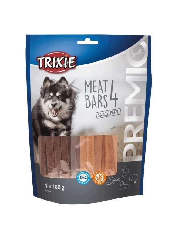 Ласощі для собак Trixie Premio 4 Meat Bars, з куркою, качкою, бараниною та лососем, 4 x 100 г (31853)