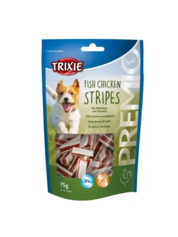 Лакомство для собак Trixie Premio Chicken and Pollock Stripes, с курицей и рыбой 75 г (31534)
