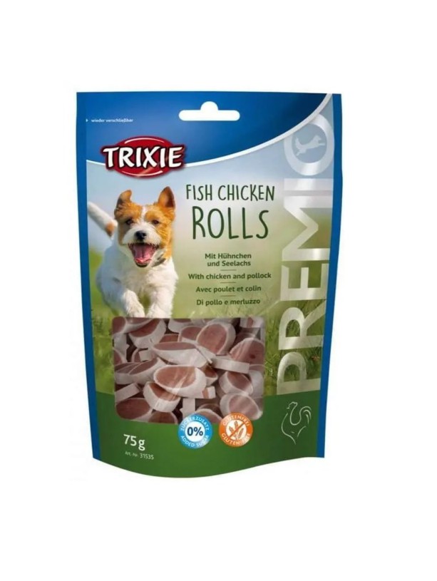Лакомство для собак Trixie Premio Chicken and Pollock Rolls, с курицей и лососем 75 г (31535)