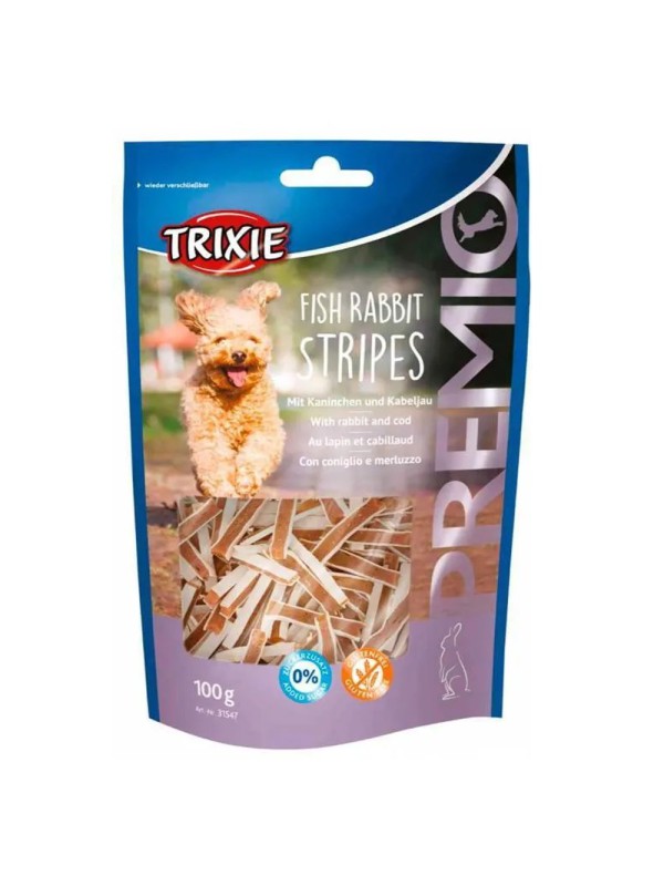 Ласощі для собак Trixie Premio Fish Rabbit Stripes, з кроликом і тріскою 100 г (31547)