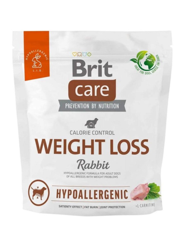 Brit Care Hypoallergenic Weight Loss Rabbit гипоаллергенный для собак с кроликом 1 кг