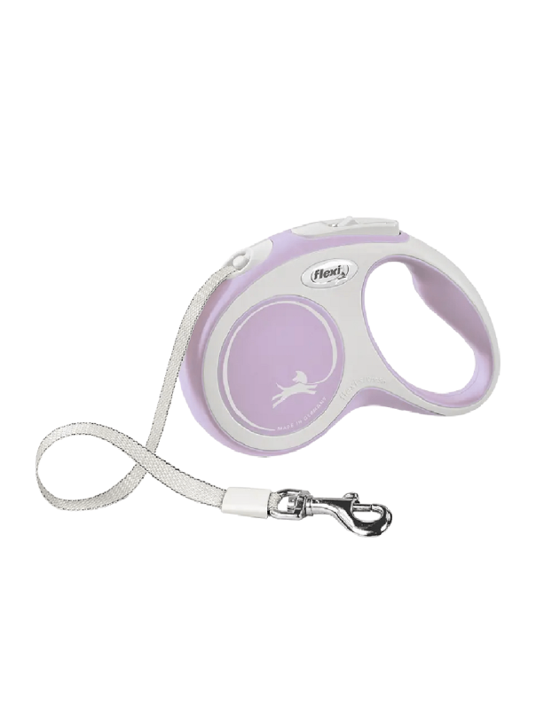 Поводок-рулетка Flexi New Comfort S, для собак до 15 кг, лента 5 м, фиолетовый