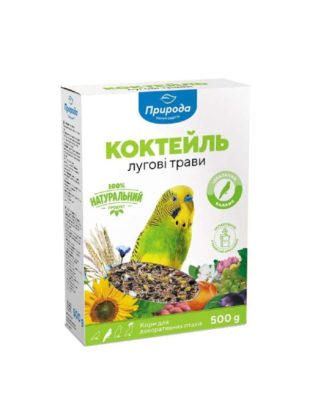 Корм для хвилястих папуг Природа Коктейль Лугові трави, 500 г (PR241341)
