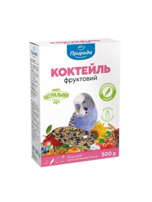 Корм для волнистых попугаев Природа Коктейль Фруктовый, 500 г (PR241028)