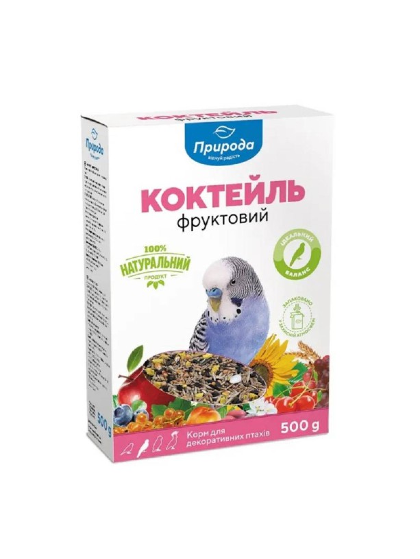Корм для волнистых попугаев Природа Коктейль Фруктовый, 500 г (PR241028)