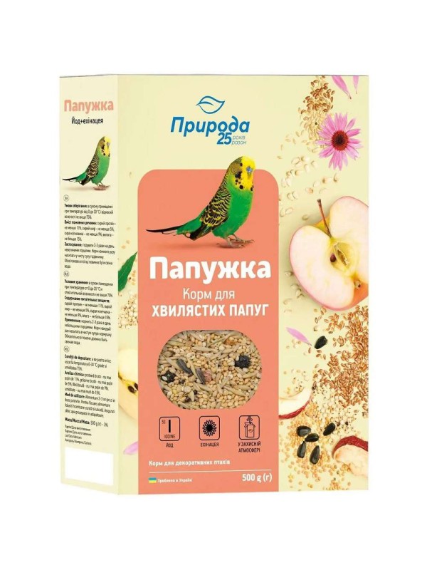 Корм для хвилястих папуг Природа Папужка 500 г (PR241084)