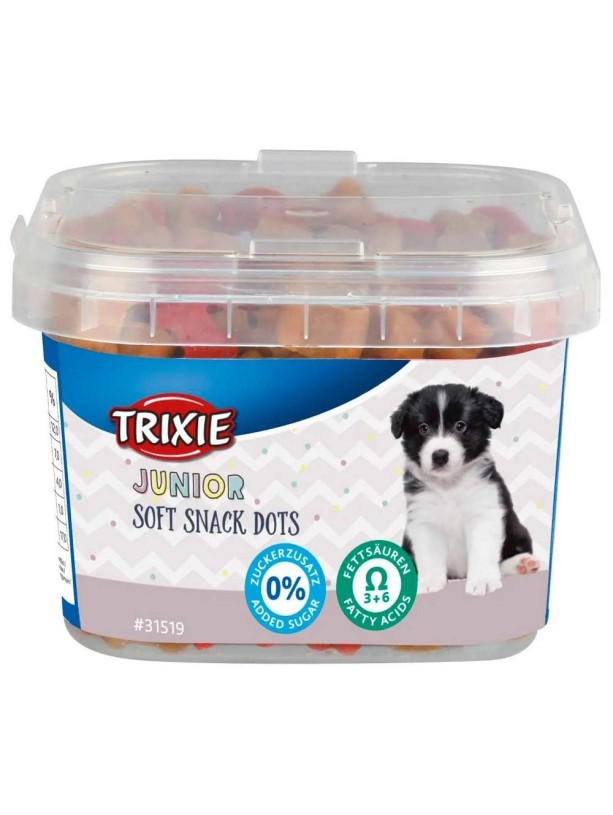 Витаминизированное лакомство для щенков Trixie Junior Soft Snacks, с курицей, бараниной и лососем, 140 г (31518)