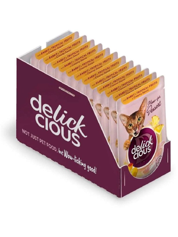 Delickcious (Делішес) Rabbit Tropikal Fruits 85 г вологий корм для котів кролик тропічні фрукти у соусі