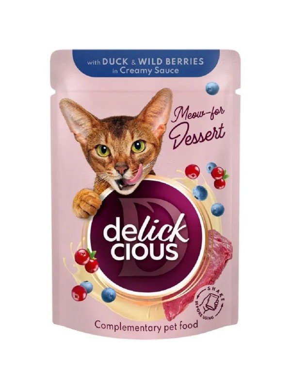 Delickcious (Делішес) Dusk Wild Berries 85 г вологий корм для котів качка лісові ягоди у соусі