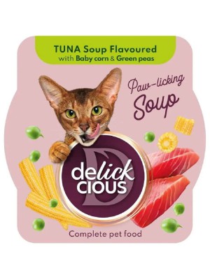 Delickcious (Делишес) Soup Tuna 80 г влажный корм для кошек суп c тунцом