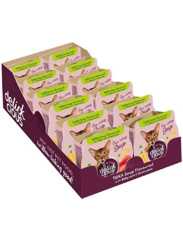 Delickcious (Делишес) Soup Tuna 80 г влажный корм для кошек суп c тунцом