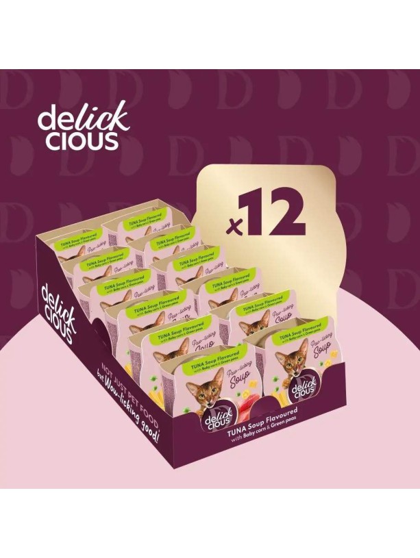 Delickcious (Делишес) Soup Tuna 80 г влажный корм для кошек суп c тунцом