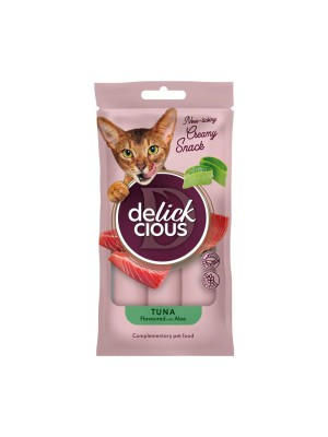 Лакомство Delickcious (Делишес) Creamy Snacks Tuna Aloe 4шт*15г для кошек с тунцом и алое