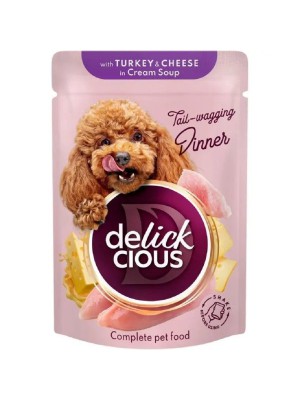 Delickcious (Делишес) Dog Turkey Cheese Soup 85 г влажный корм для собак индейка сыр суп