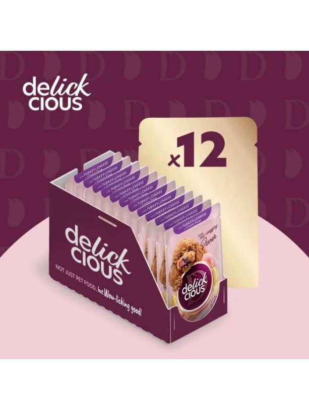 Delickcious (Делишес) Dog Turkey Cheese Soup 85 г влажный корм для собак индейка сыр суп