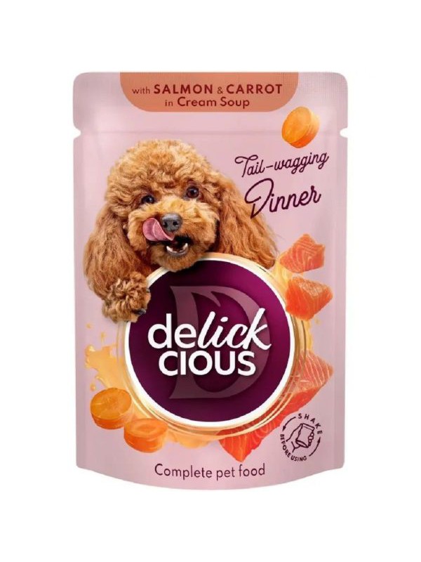 Delickcious (Делішес) Dog Salmon Carrot Soup 85 г вологий корм для собак індичка сир суп