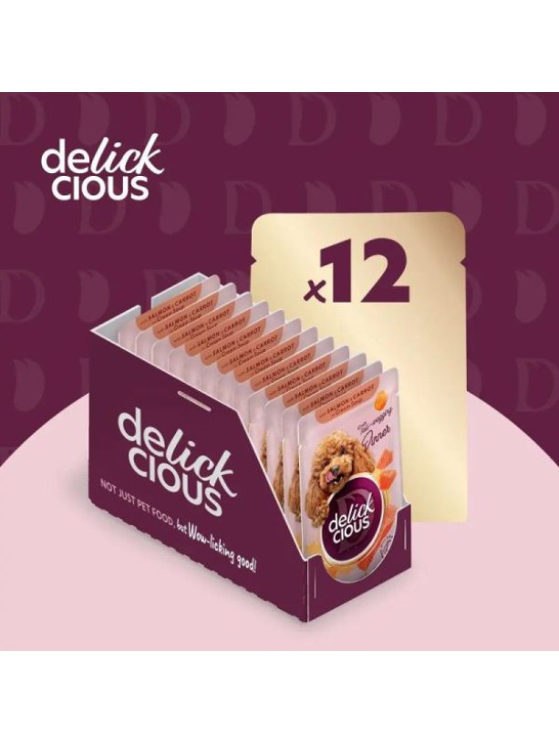 Delickcious (Делишес) Dog Salmon Carrot Soup 85 г влажный корм для собак индейка сыр суп
