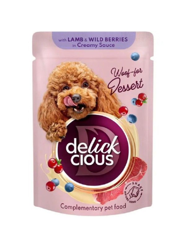 Delickcious (Делішес) Dog Lamb Wild Berries 80 г вологий корм для собак ягня лісові ягоди у соусі