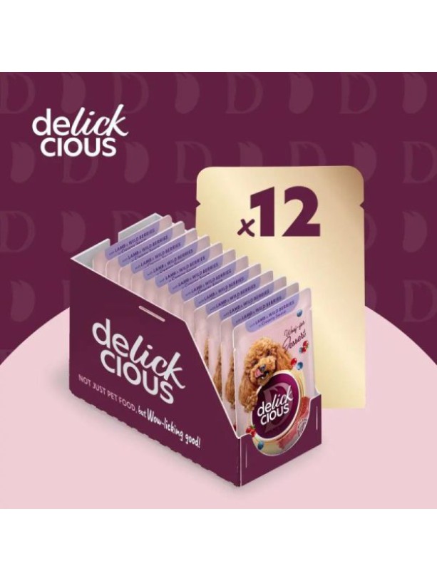 Delickcious (Делішес) 85 г вологий корм зі смаком борщу з яловичиною для котів і собак