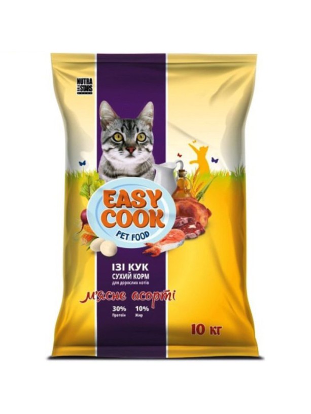 Nutra 5 stars, Easy Cook CAT для котов мясное ассорти 10 кг