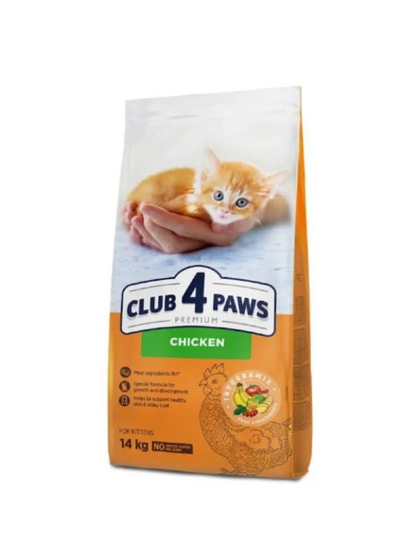 Клуб 4 Лапи Premium Kitten Chicken 14 кг сухий корм для кошенят з куркою