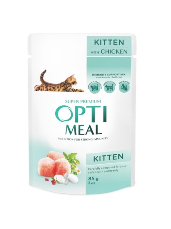Optimeal Cats Kitten Chicken 85 г вологий корм з куркою для кошенят