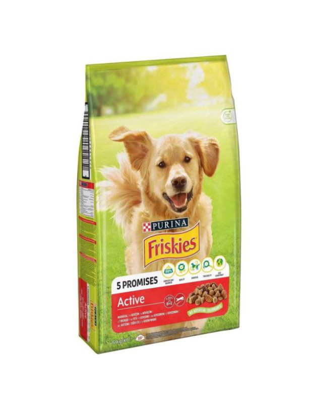Purina Friskies Active для взрослых активных собак с говядиной 10 кг