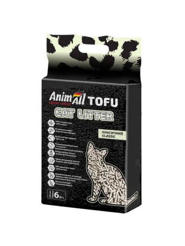 Наполнитель соевый AnimАll Тофу для кошачьего туалета стандарт 6 л/2.6 кг