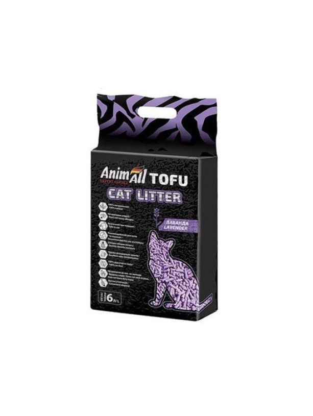 Наполнитель соевый AnimАll Тофу для кошачьего туалета с лавандой 6 л/2.6 кг