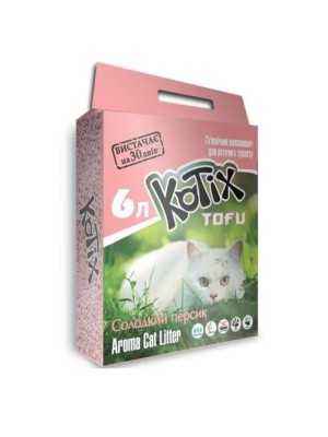 Наполнитель соевый Kotix Tofu Honey Peach Тофу для кошачьего туалета персик 6 л/2.6 кг