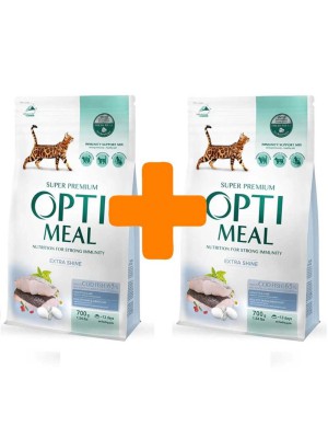 Акция Optimeal Cod Fish для кошек со вкусом трески 700г+700г
