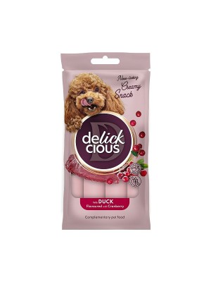 Ласощі Delickcious (Делішес) Creamy Snacks 4шт*15г для собак з качкою та додаванням журавлини