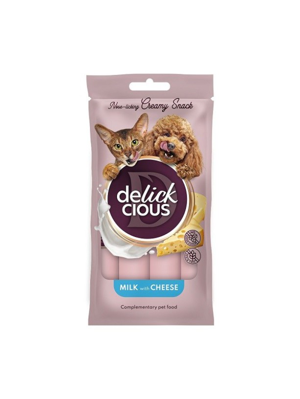 Лакомство Delickcious (Делишес) Creamy Snacks 4шт*15г для кошек молоко с сыром