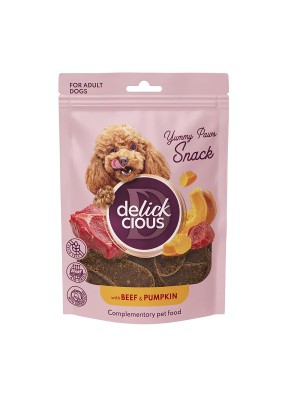 Delickcious (Делішес) сушені снеки для собак з яловичиною та гарбузом 80 г