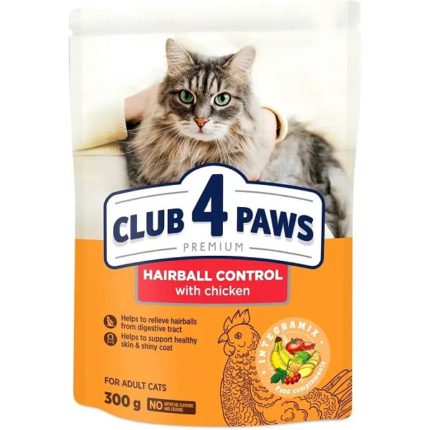 Клуб 4 Лапы premium hairball control для кошек 300 г