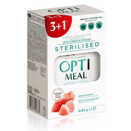 Optimeal Sterilised Turkey для стерилизованных кошек с индейкой набор