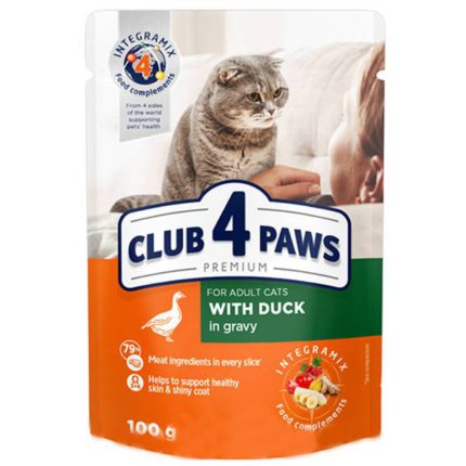 Клуб 4 Лапы premium duck с уткой в соусе для кошек 24х100 г