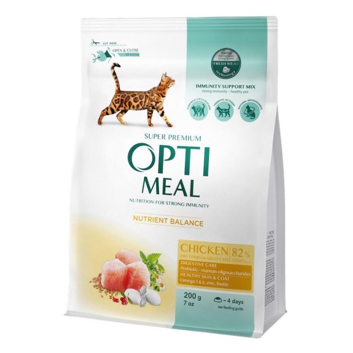Optimeal Cats Chicken 200 г сухой корм для кошек с мясом курицы Optimeal Cats Chicken 200 г сухой корм для кошек с мясом курицы