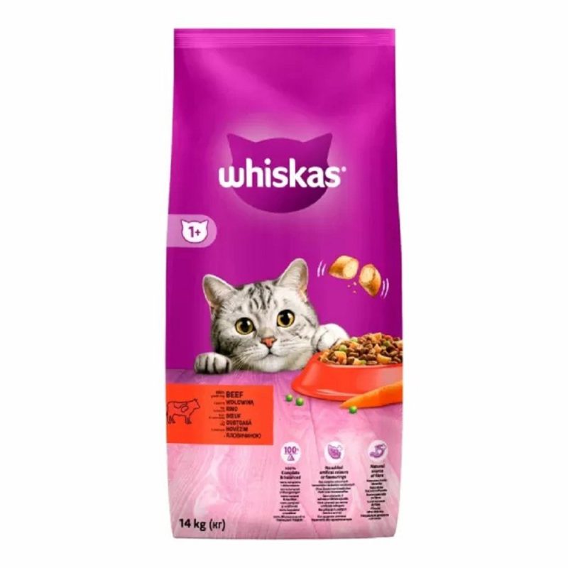 whiskas для кошек с говядиной 14 кг whiskas для кошек с говядиной 14 кг