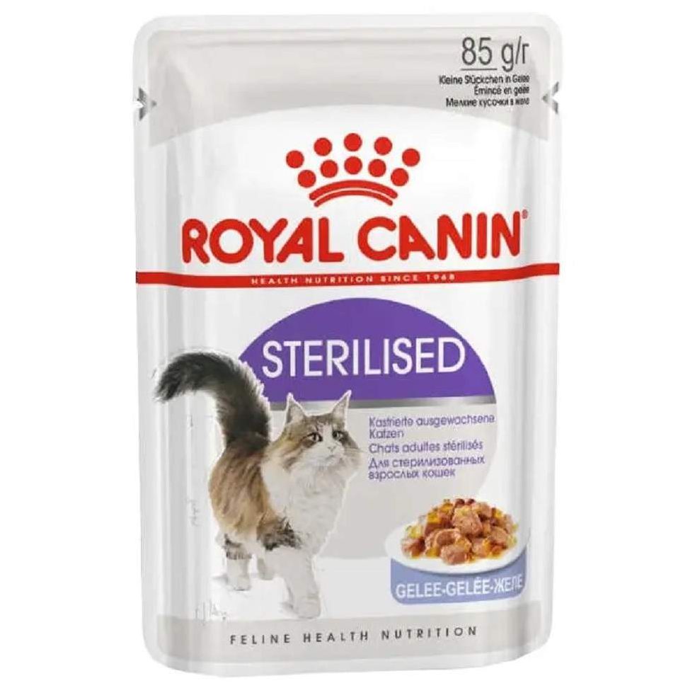 royal canin sterilised jelly в желе для стерилизованных кошек 12х85 г