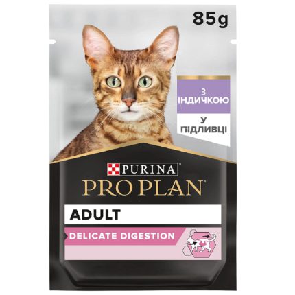 purina pro plan delicate nutrisavour кусочки с индейкой для кошек 26*85 г