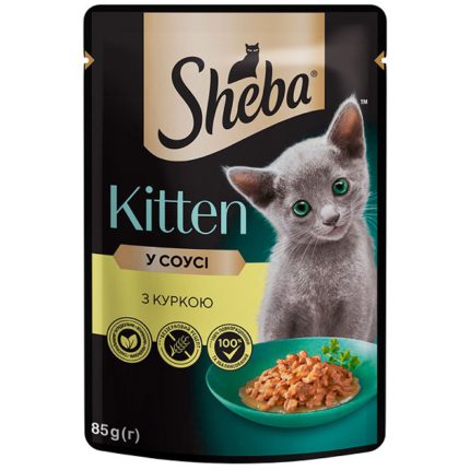 sheba kitten chicken пауч для котят с курицей в соусе 28*85 г