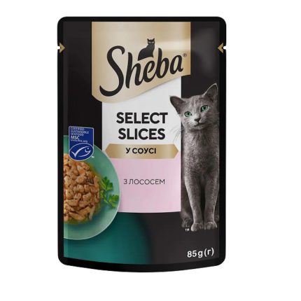 sheba select slices salmon пауч для кошек лосось в соусе 85г*28шт