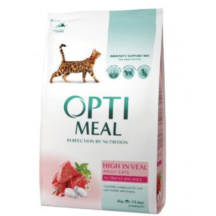 optimeal high in veal для кошек с телятиной 200 г