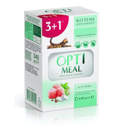 optimeal kitten с курицей для котят 85г набор (3+1) 340 г