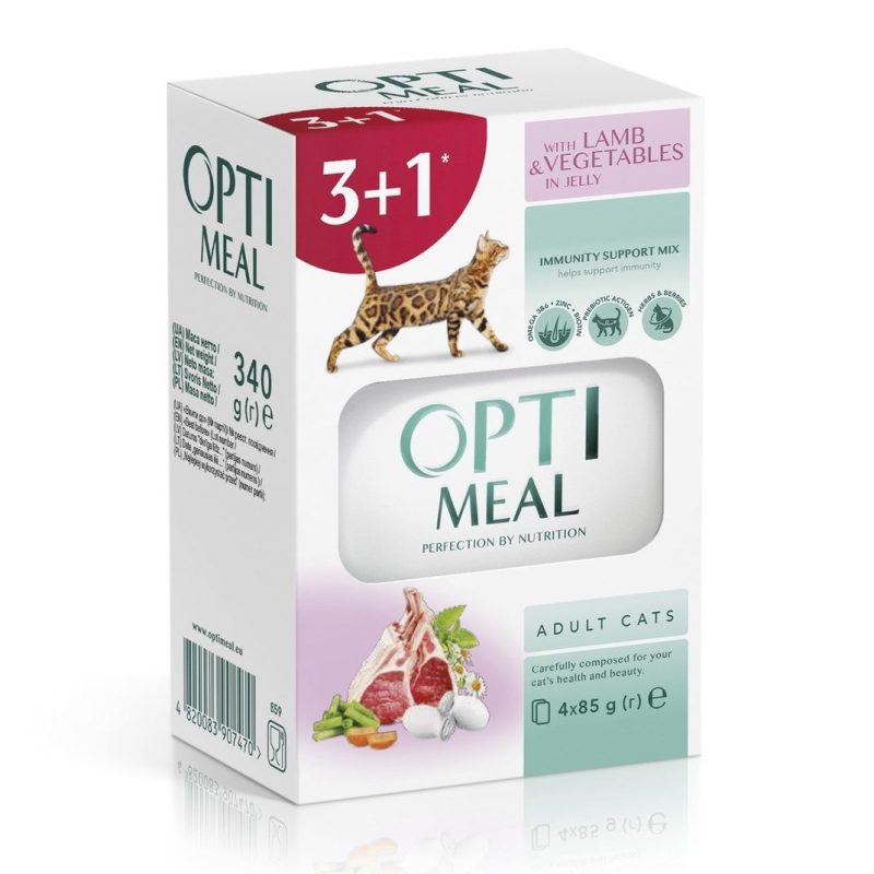 optimeal lamb для кошек с ягненком и овощами набор (3+1) 340 г optimeal lamb для кошек с ягненком и овощами набор (3+1) 340 г